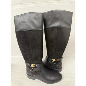 -1049 Bandolino Black, High Boots-US 6 Womens, Medium Width